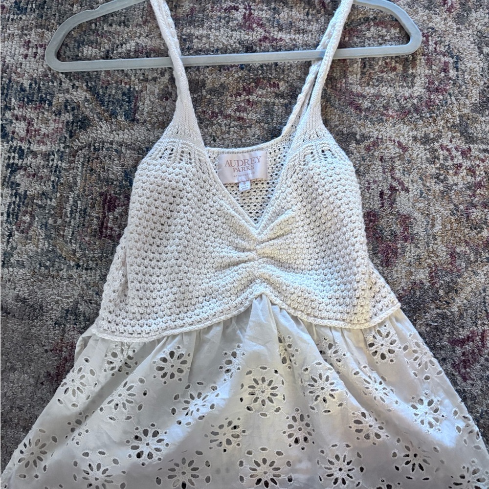 Audrey White Crochet Crop Top